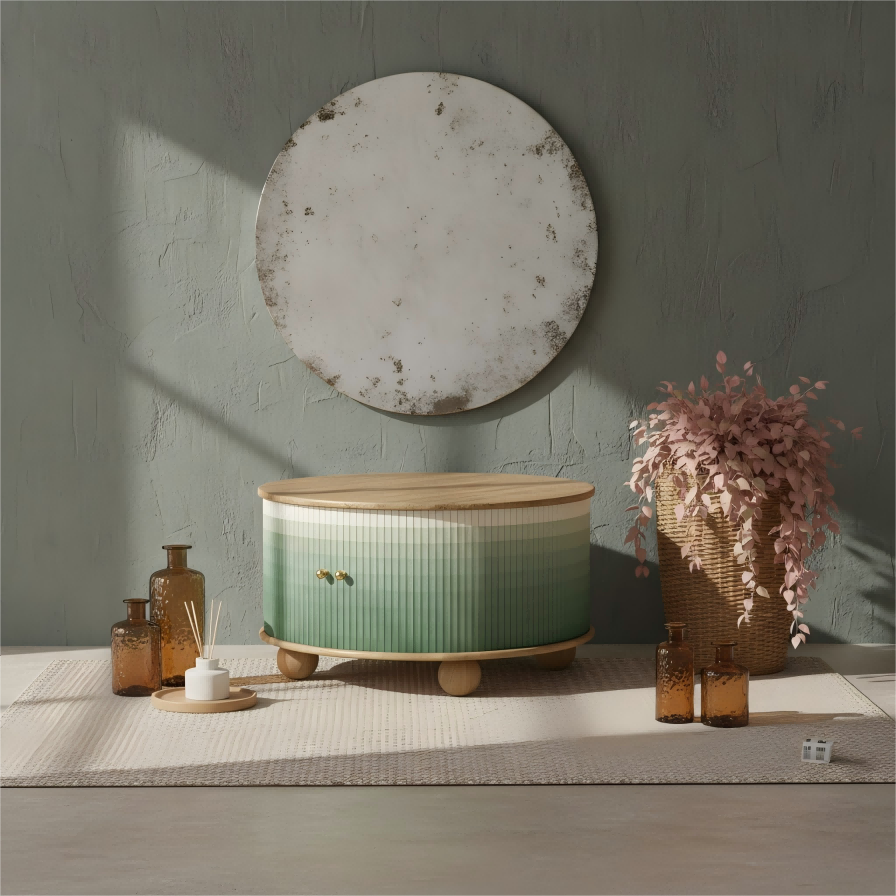 Verdeluxe Round Cabinet